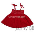 girls machine smocked red slip dress